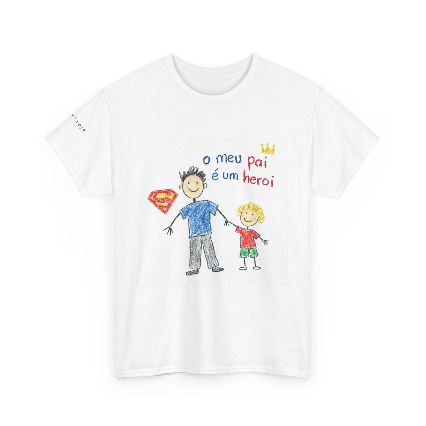 T‑Shirt — "O meu Pai é um herói" (Fotografia Personalizável)